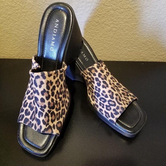 Womens Andiamo Leopard Sandal High Heel Shoe Size 10 Leopard Print Sandal - Picture 3 of 8
